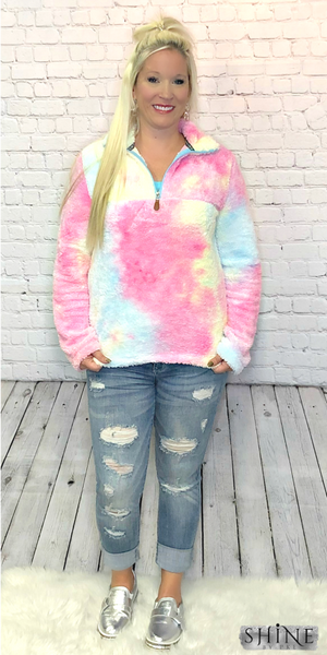 Candy Tie Dye Sherpa Pullover