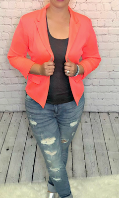 Coral blazer sale plus size