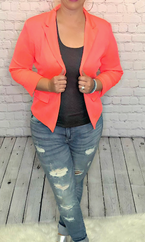 Neon top coral blazer