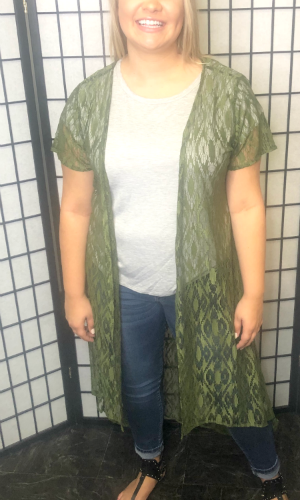 Fiesta Lace Duster - Olive