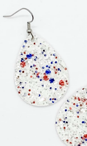 Patriotic Glitter Earrings