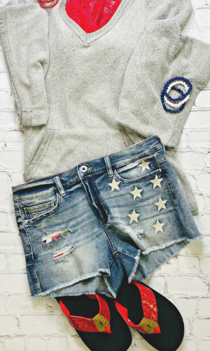 Stars and Stripes! Denim Shorts