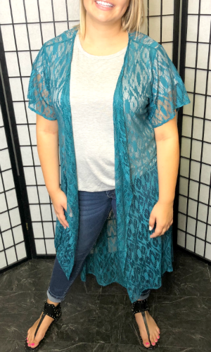 Fiesta Lace Duster - Teal